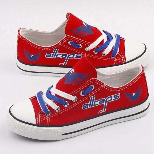 Women's and Youth Washington Capitals Repeat Print Low Top Sneakers 004
